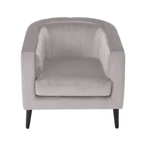 Adwen Grey Velvet effect Relaxer chair (H)735mm (W)730mm (D)755mm