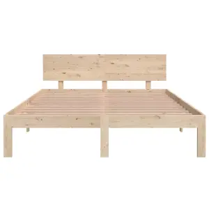 Berkfield Bed Frame Solid Wood Pine 140x200 cm