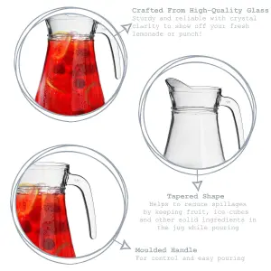 Argon Tableware - Brocca Glass Water Jug - 1.5 Litre - Clear