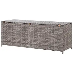 Berkfield Garden Storage Box Grey 150x50x60 cm Poly Rattan