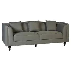 Interiors by Premier Feya Three Seater Grey Fabric Sofa