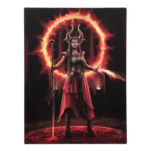 Anne Stokes Fire Elemental Sorceress Canvas Plaque Red/Black (25cm x 19cm)