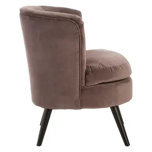 Interiors By Premier Modern Round Grey Velvet Plush Armchair, Velvet Upholstered Armchair For Reading, Elegant Round Armchair