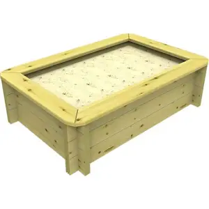 Garden Timber Company Wooden Sandpit 1.5m x 1m - 429mm Height - 44mm Thick Wall