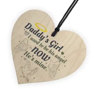 Red Ocean Daddy's Girl Wooden Heart Grave Memorial Father's Day Bereavement Sign Gifts From Daughter