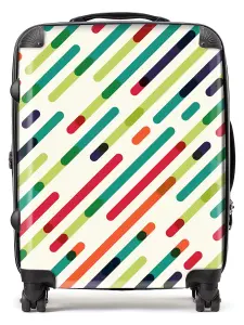 Coloured Diagonal Abstract Pattern Suitcase - Large