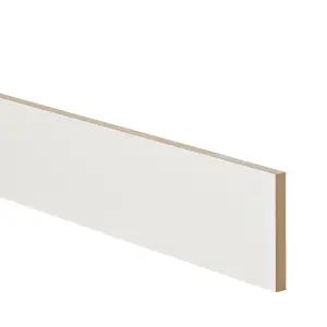 GoodHome Alpinia White Square edge Matt white tongue & groove shaker Plinth, (L)2400mm