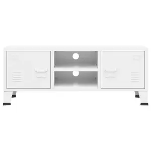 Berkfield Industrial TV Cabinet White 105x35x42 cm Metal