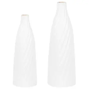 Decorative Vase FLORENTIA Ceramic White