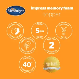 Silentnight Impress 5cm Memory Foam Mattress Topper