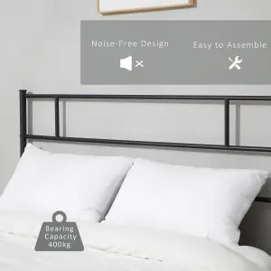 HOMCOM King Metal Bed Frame w/ Headboard and Footboard, Underbed Storage Space