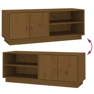 Berkfield TV Cabinet Honey Brown 105x34x40 cm Solid Wood Pine