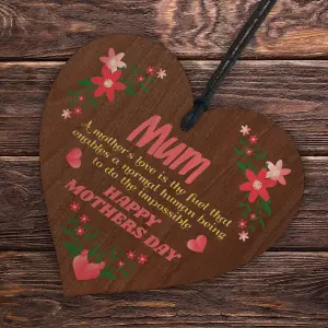 Red Ocean Mum Heart Birthday Mothers Day Gift For Mum Mummy Novelty Plaque Mum Gift From Son Daughter