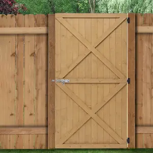 Pine Wooden Garden Gate Freestanding Side Opening Gate with Gate Lock & Door Latch W 100cm x H 183cm