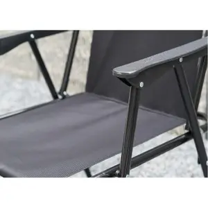 Set Of 4 Black Outdoor Garden Camping Beach Folding Chair