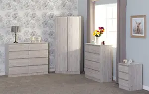 Malvern 4 Drawer Chest in Beige Urban Snow Finish Recessed Handles