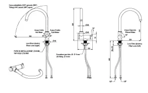 Hommix Torino Chrome Folding 3-Way Tap (Triflow Filter Tap)