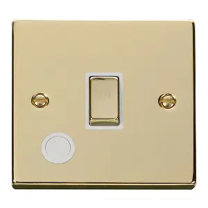 Polished Brass 1 Gang 20A Ingot DP Switch With Flex - White Trim - SE Home