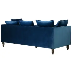 3 Seater Velvet Sofa Blue FENSTAD