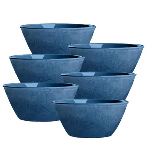 Purely Home Potters Reactive Glaze Indigo Melamine Bowls - Set of 6