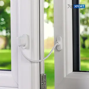 XFORT 4 Pack Viper Thumbturn Locking Cable Window Restrictor in White