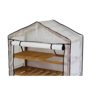 VegTrug Nursery Greenhouse 4 Tier Wide Natural, Cedar Wood (FSC 100%)