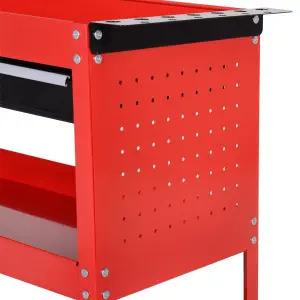 DURHAND 3-tier Tool Trolley Cart Roller Cabinet Garage Workshop with Drawer