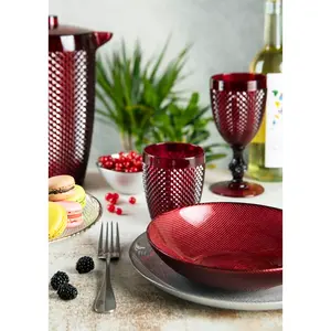 Diamond 390ml Goblet Set (Set of 6) Red