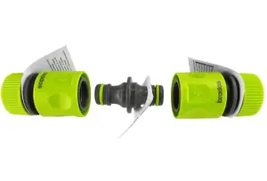 Garden Hose  Connectors Fittings Universal Standard Hozelock Compatible Lime Male + 2 x Female Connector