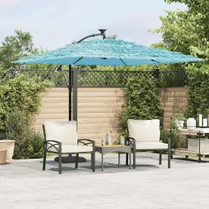 Berkfield Garden Parasol with Steel Pole Blue 269x269x235 cm