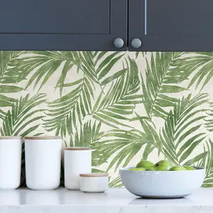 NuWallpaper SLW3405 Urban Oasis Self Adhesive Wallpaper, Green