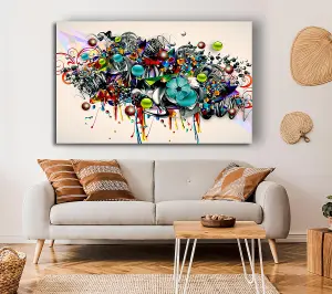 Flower Bubbles Canvas Print Wall Art - Medium 20 x 32 Inches