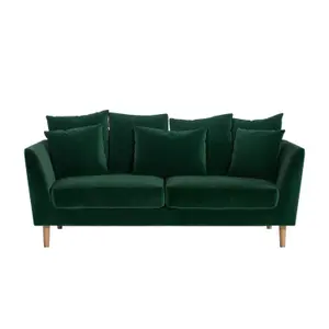 Solace+Co Avery 3 Seater Scatter Back Sofa - Bottle Green