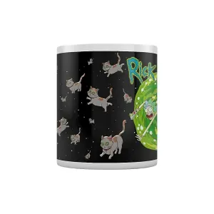 Rick And Morty Floating Cat Dimension Mug Black/Green (One Size)