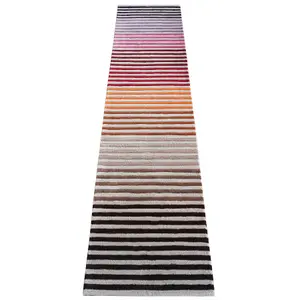 Spectrum Autumn Modern Wool Striped Runner Rugs in Multi - 60x230cm