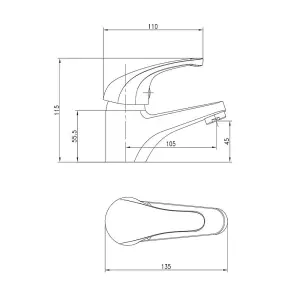 Monobloc Basin Mixer Tap with Waste Single Lever WRAS Chrome