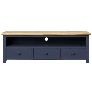 Florence Navy Blue TV Stand with 3 Drawers and Shelf