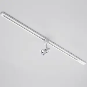 Litecraft Harlem White 1 Head 1m Straight Kitchen Ceiling Light with LED Bulbs