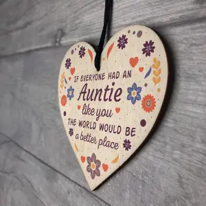 Red Ocean Handmade Auntie Gifts Shabby Chic Wooden Heart Thank You Gifts For Her Friendship Sign