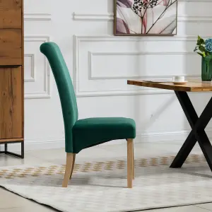 Rimini Velvet Fabric Dining Chairs - Set of 2 - Green