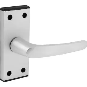 AFIT Satin Aluminium Black Cap Lever Door Handle 104 x 40mm