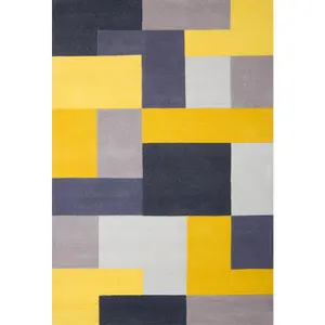 Melrose Lexus Yellow Low Pile Large Area Rug 160/230cm