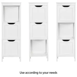 Yaheetech White Bathroom Cabinet 2 Hideaway Drawers 1 Shelf Storage