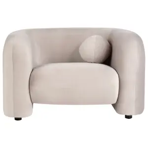 Beliani Retro Armchair LEIREN Velvet Taupe