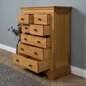 Elm Home and Garden's Rustic Solid Oak 4+3 Chest of Drawers Fully Assembled