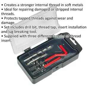 M6 x 1mm Thread Repair Kit with Drill Bit and Tap for Metal Repairs