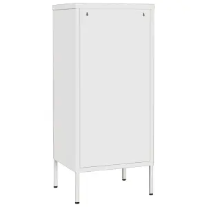 Berkfield Storage Cabinet White 42.5x35x101.5 cm Steel