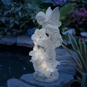 GardenKraft 10969 Solar Powered Light-Up Fairy Ornament