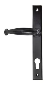 From The Anvil Black Cottage Slimline Lever Espag. Lock Set