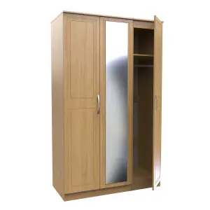 Stafford Triple Mirror Wardrobe in Modern Oak (Ready Assembled)